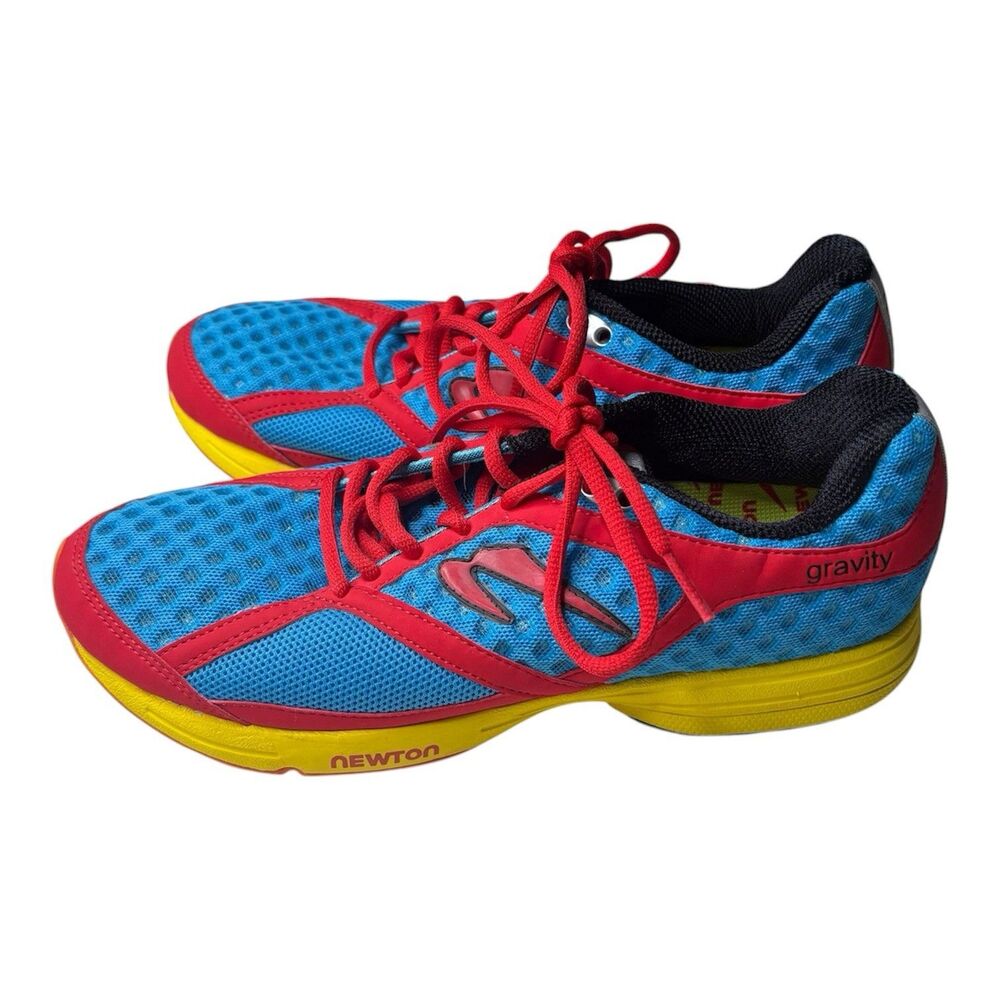 Newton Gravity Running shoes Blue Yellow Red Performance Act Size 8 Mens